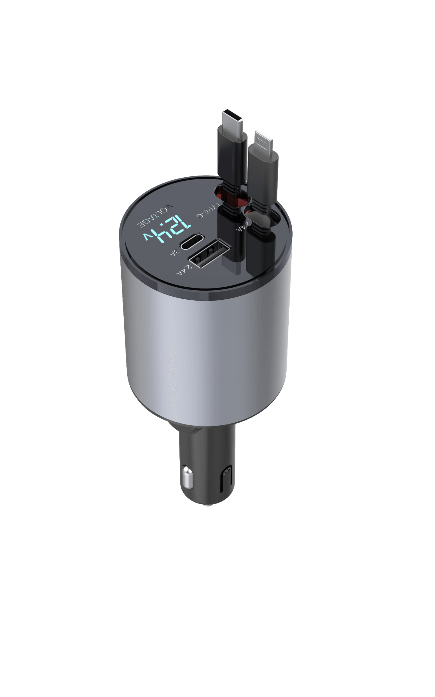 The Retractable 4-in-1 Fast Charging Car Charger