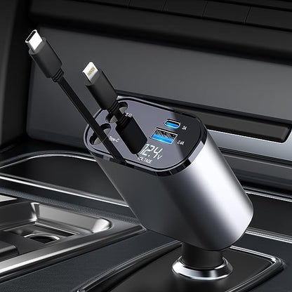 The Retractable  4-in-1 Car Charger