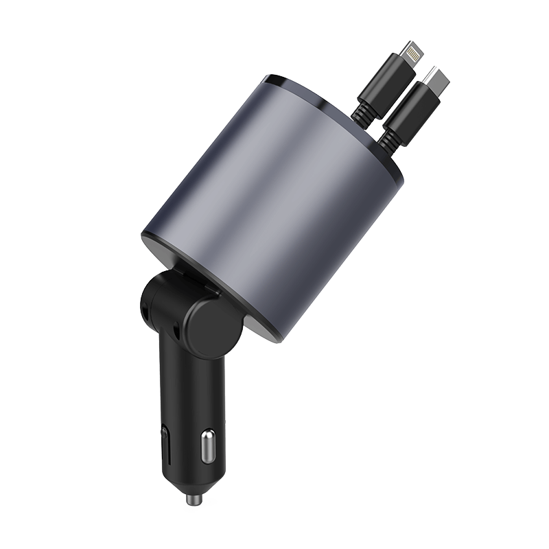 The Retractable  4-in-1 Fast Charging Car Charger