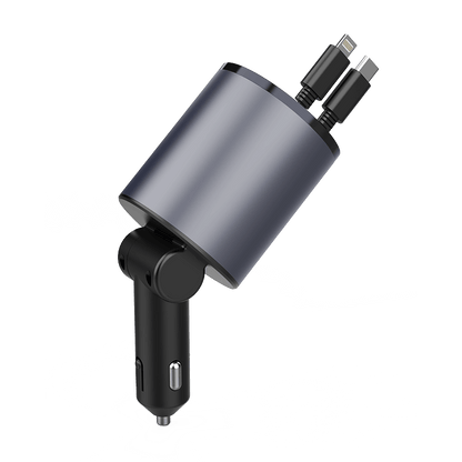 The Retractable  4-in-1 Fast Charging Car Charger