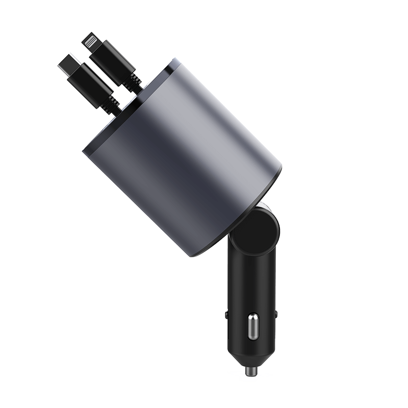 The Retractable  4-in-1 Fast Charging Car Charger