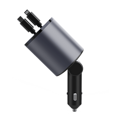 The Retractable  4-in-1 Fast Charging Car Charger