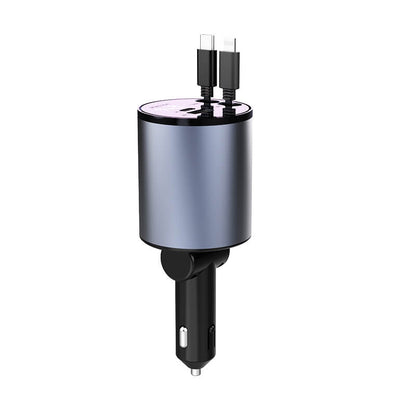 The Retractable  4-in-1 Fast Charging Car Charger