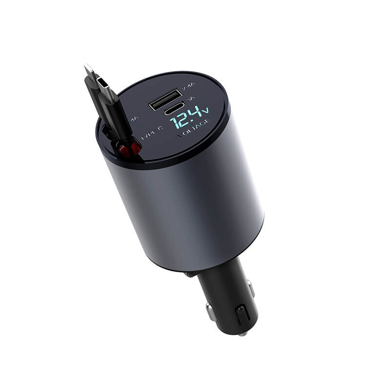 The Retractable  4-in-1 Fast Charging Car Charger