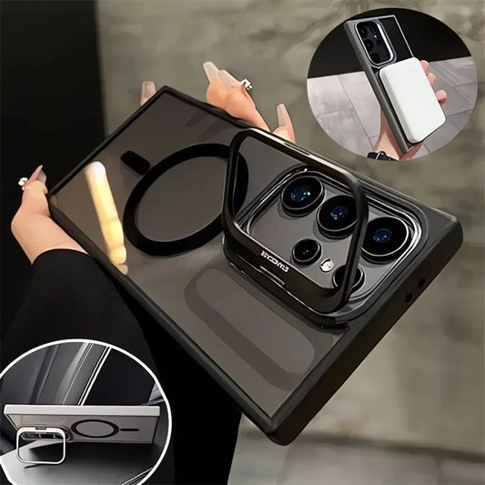 For Samsung Galaxy Ultra Shockproof Camera Ring Stand Clear Case