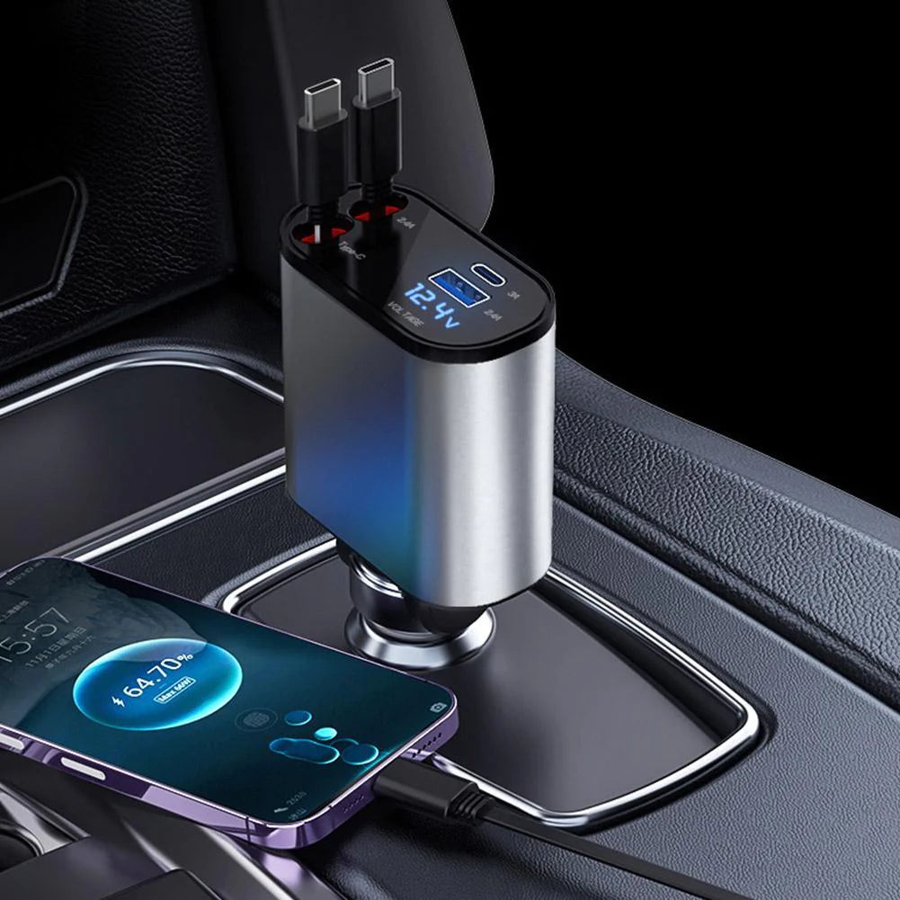 The Retractable  4-in-1 Car Charger