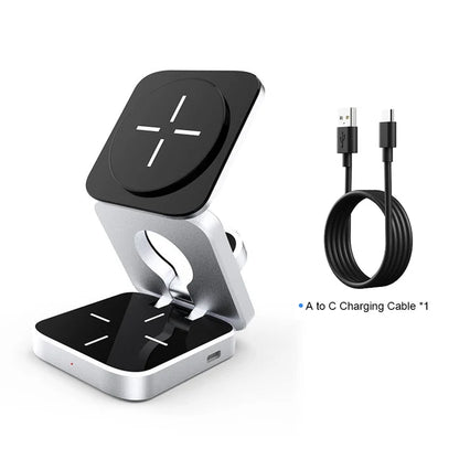 3 In 1 Foldable Magnetic Wireless Charger Stand For iPhone